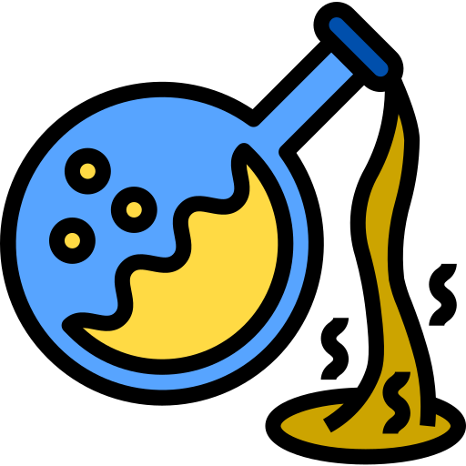 Icon for SafeSubstance depicting a yellow fluid in a rounded flask.
